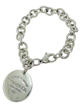 Tiffany & Co Silver Return to Round Tag Bracelet 925 Engraved